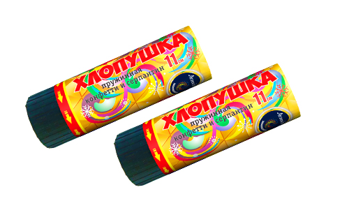  Пружинная хлопушка 11см с конфетти и серпантином  в Астрахани